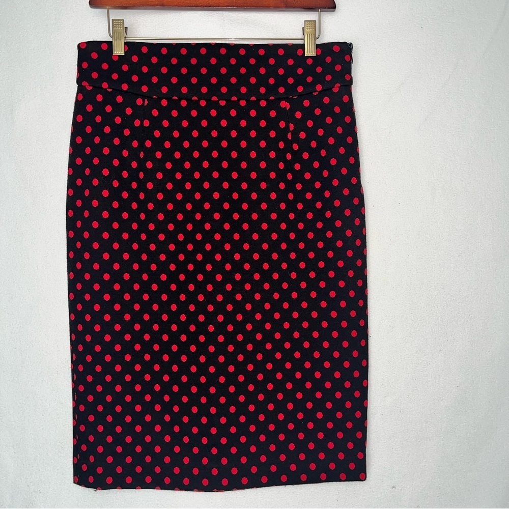 Grace Skirt Pencil Black and Red Polka Dot Size 8